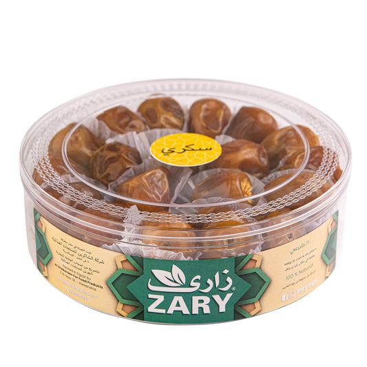 Zary's Sukkary Dates – 600g Acrylic Box for Skin & Digestion